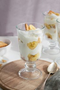 Ice Cream in Clear Glass Cup